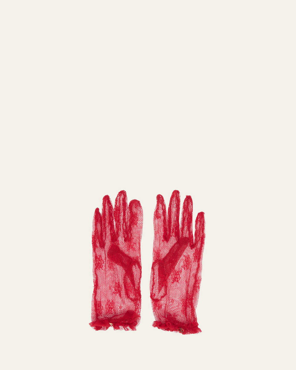 Floral Lace Nylon Blend Gloves